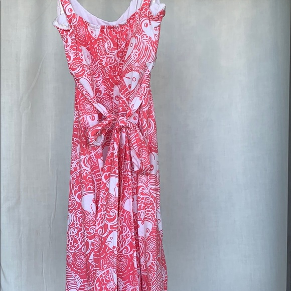 Pink & White tropical summer Lilly dress - Picture 4 of 7